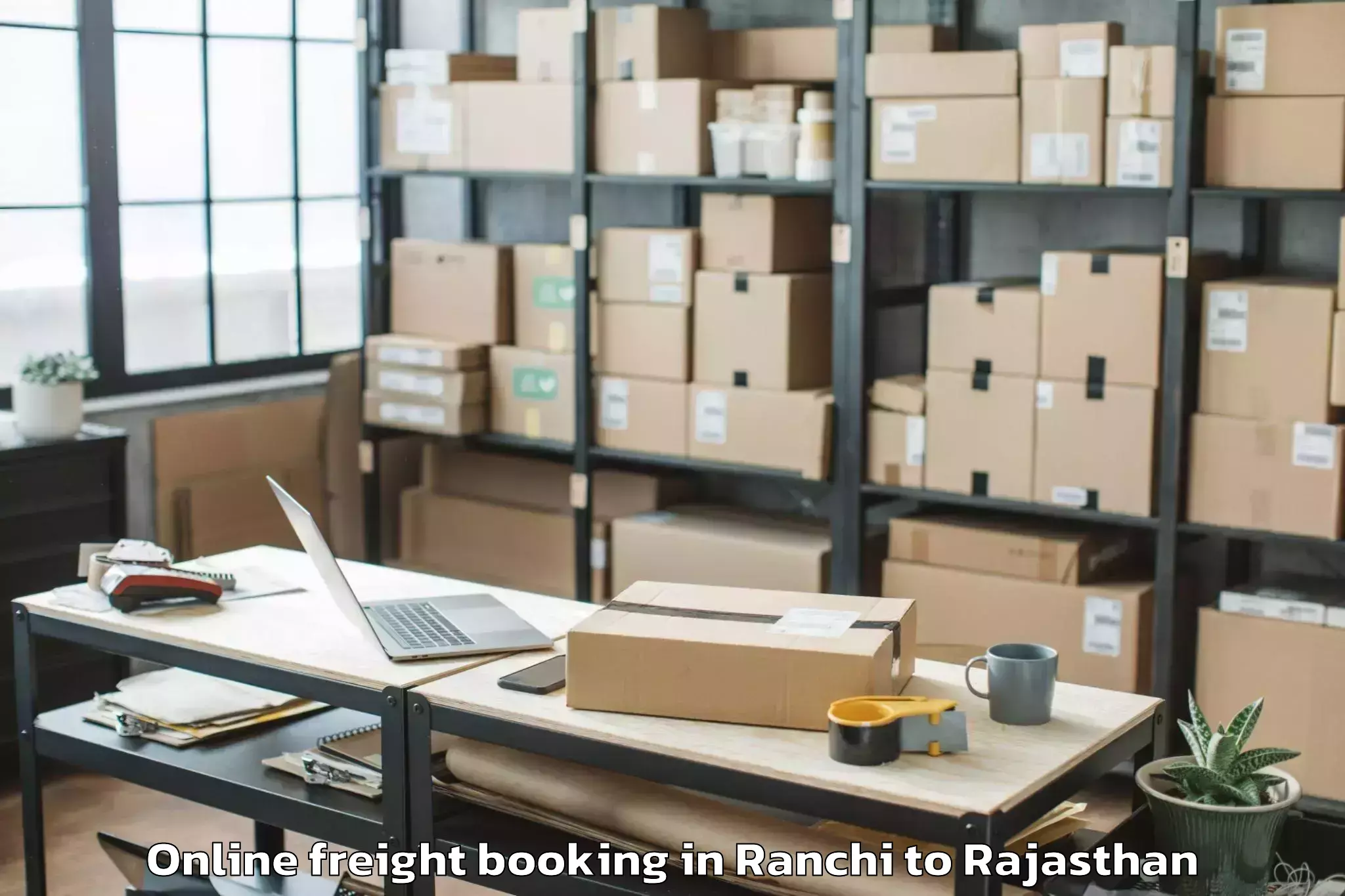 Easy Ranchi to Madhav University Pindwara Online Freight Booking Booking